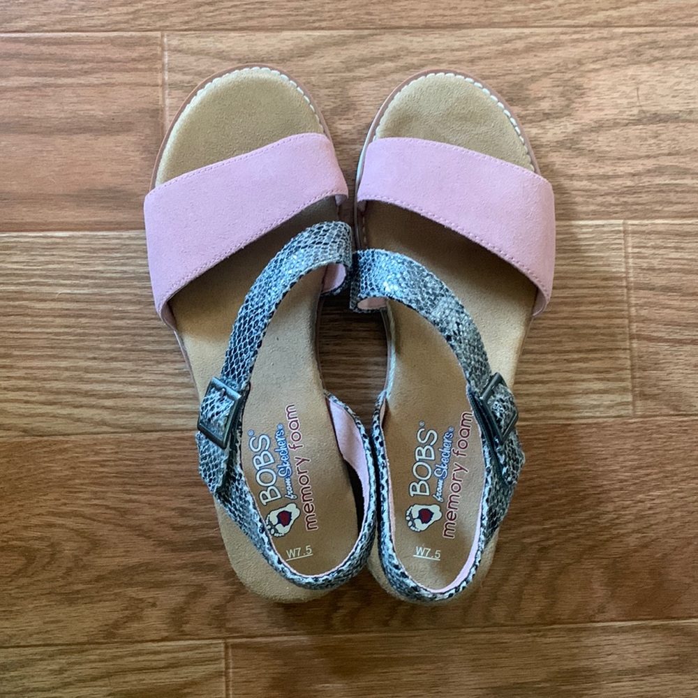 Bobs From Skechers Memory Foam Two-Tone Strappy S… - image 1